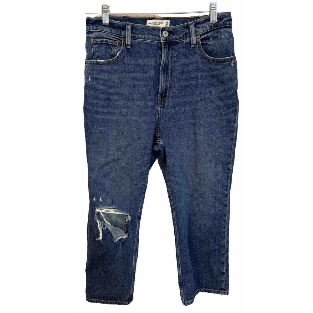 Abercrombie & Fitch Ankle Straight Ultra High Rise Jeans Womens Curve Love‎ 28 6